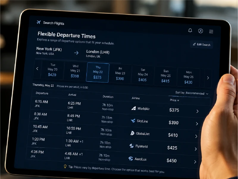 Flight scheduling on tablet